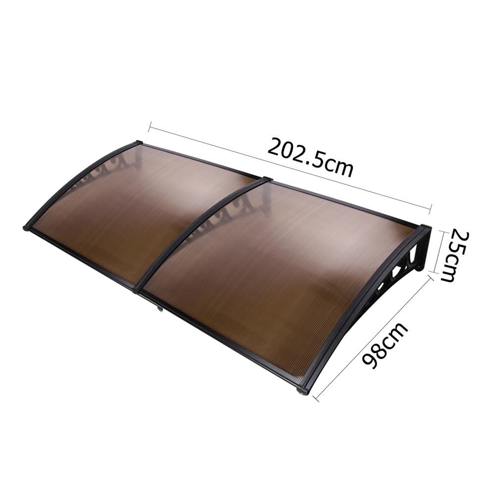 Window Door Awning Shade 1 x 2m - Brown