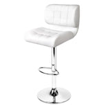 4x Bar Stools PU Leather Chrome Kitchen Bar Stool Chairs Gas Lift White