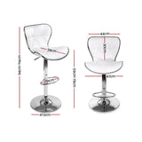 4x Bar Stools RUBY Kitchen Swivel Bar Stool Leather Chairs Gas Lift White