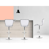 4x Bar Stools RUBY Kitchen Swivel Bar Stool Leather Chairs Gas Lift White