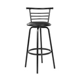 Artiss Set of 2 PU Leather Bar Stools - Black and Steel