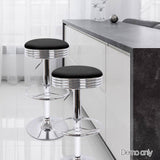 4x Leather Bar Stools Kitchen Bar Stool Dining Chair Black Anton Swivel