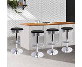 4x Leather Bar Stools Kitchen Bar Stool Dining Chair Black Anton Swivel