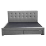 Levede Bed Frame Base With Storage Drawer Mattress Wooden Fabric Double Grey