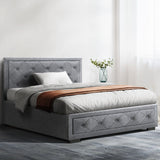 Artiss Bed Frame King Single Size Gas Lift Base With Storage Mattress Fabric