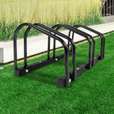 Weisshorn 3 Bike Stand Rack Bicycle Storage Floor Parking Holder Cycling Black