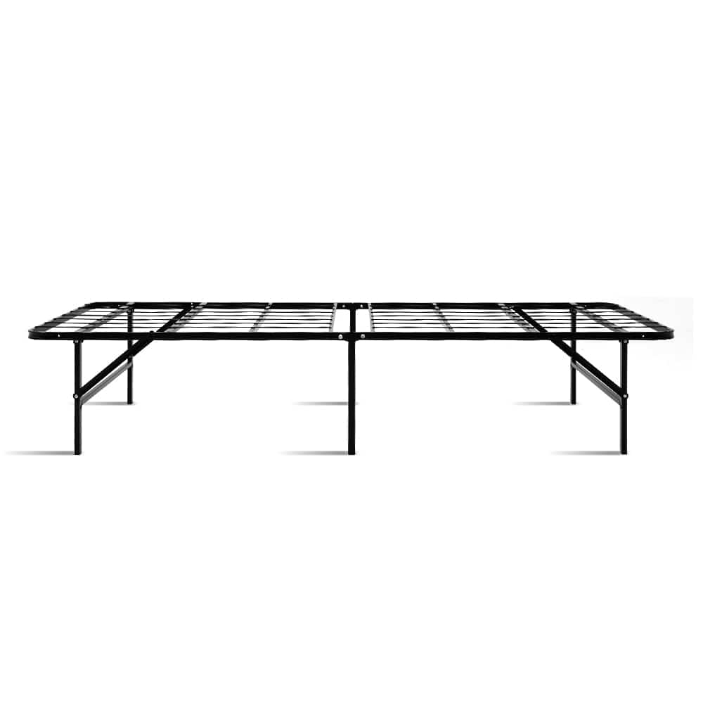 Artiss Foldable Single Metal Bed Frame - Black