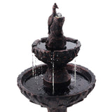 Water Solar Fountain Outdoor Bird Bath Peacock Cascading