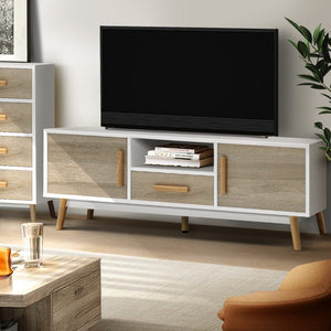 Artiss Wooden Entertainment Unit - White & Wood