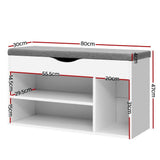 Artiss Shoe Cabinet Bench Shoes Organiser Storage Rack Shelf White Cupboard Box