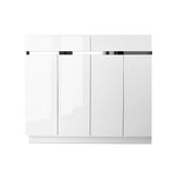 120cm Shoe Cabinet Shoes Storage Rack High Gloss Cupboard White Drawers 24 pairs