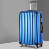 Wanderlite 28" 75cm Luggage Trolley Travel Suitcase Set Carry On Hard Case TSA Lock Lightweight Blue