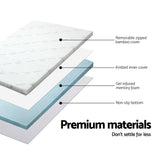 Giselle Bedding Cool Gel Memory Foam Mattress Topper w/Bamboo Cover 5cm - Single