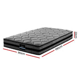 Mattress 22cm Thick – Single Giselle Bedding Wendell Pocket Spring.