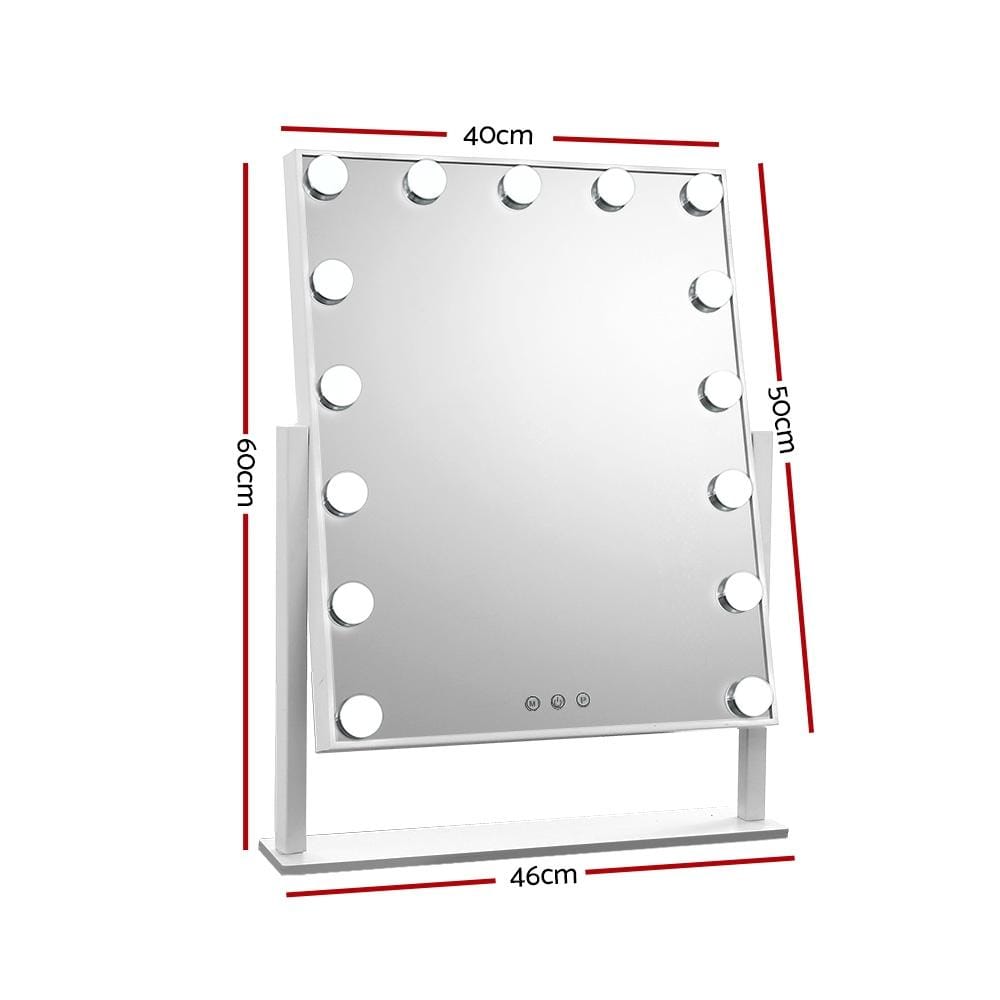 Hollywood Makeup Mirror with 15 Dimmable Bulb Lighted Dressing Mirror 40cm x 50 cm