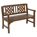 Wooden Garden Bench 2 Deck Seater