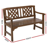 Wooden Garden Bench 2 Deck Seater