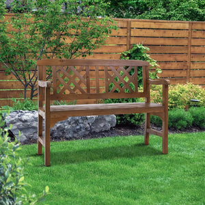 Wooden Garden Bench 2 Deck Seater