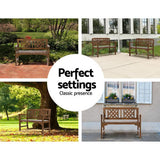 Wooden Garden Bench 2 Deck Seater