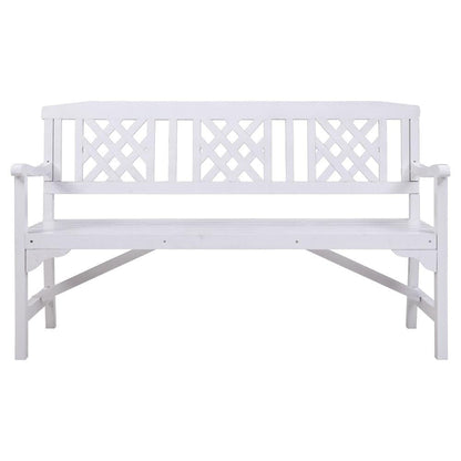 Wooden Garden Bench Chair 3 Seater-White