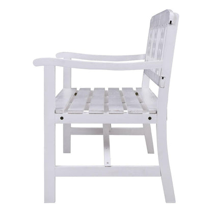 Wooden Garden Bench Chair 3 Seater-White