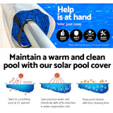 Aquabuddy Solar Swimming Pool Cover Blanket Roller Wheel Adjustable 11 x 6.2M