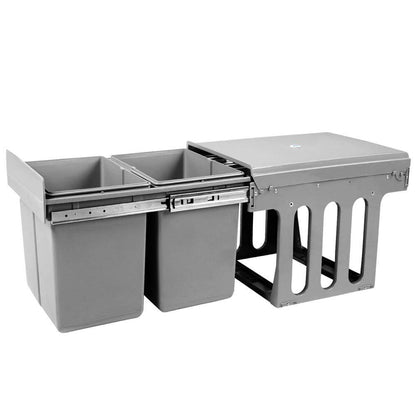 Pull Out Kitchen Bin - Grey Cefito 2x15L