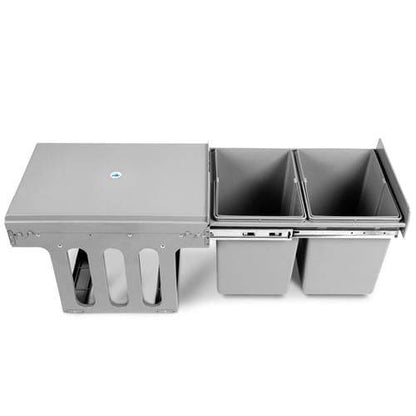 Pull Out Kitchen Bin - Grey Cefito 2x15L