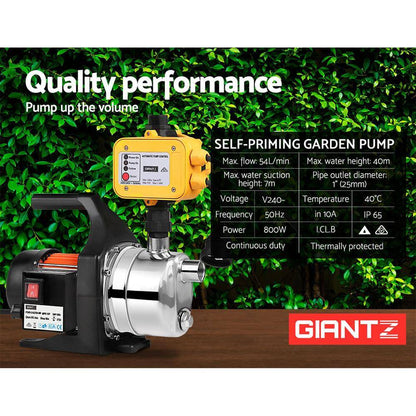 Giantz 800W High Pressure Garden Water Pump with Auto Controller