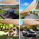 Instahut Shade Sail Cloth Rectangle Shadesail Heavy Duty Sand Sun Canopy 6x8m