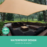 Instahut 3 x 4m Waterproof Rectangle Shade Sail Cloth - Sand Beige