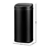 Motion Sensor Rubbish Bin 58L- Black