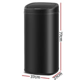 Motion Sensor Rubbish Bin 68L - Black