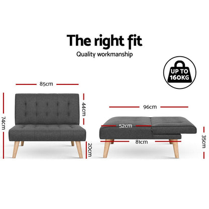 Artiss Sofa Lounge Recliner Chair Futon Couch Single 1 Seater Modular Bed Set