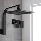 Cefito WElS 8'' Rain Shower Head Taps Square High Pressure Wall Arm DIY Black