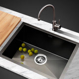 Cefito Stainless Steel Kitchen Sink 450X300MM Under/Topmount Sinks Laundry Bowl Black