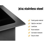 Cefito 70cm x 45cm Stainless Steel Kitchen Sink Under/Top/Flush Mount Black