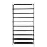 50 Pairs 10 Tier Shoe Rack Metal Shelf Holder Stackable Portable Black