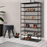 50 Pairs 10 Tier Shoe Rack Metal Shelf Holder Stackable Portable Black