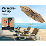 Instahut Outdoor Umbrella Umbrellas Tilt Sun Patio UV 2.7m