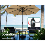 Instahut Outdoor Umbrella Umbrellas Tilt Sun Patio UV 2.7m