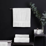 Royal Comfort 4 Piece Cotton Bamboo Towel Set 450GSM Luxurious Absorbent Plush  White
