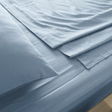 Royal Comfort 1000 Thread Count Bamboo Cotton Sheet and Quilt Cover Complete Set - Queen - Blue Fog