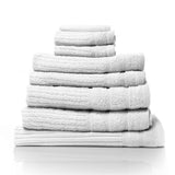 Royal Comfort Eden Egyptian Cotton 600GSM 8 Piece Luxury Bath Towels Set 8 Piece White