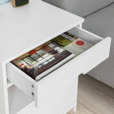 CARLA HOME White Bedside Table with 2 Drawers