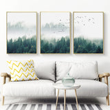 40cmx60cm Mystical Forest  3 Sets Gold Frame Canvas Wall Art