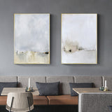 50cmx70cm Abstract golden white 3 Sets Gold Frame Canvas Wall Art