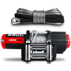 X-BULL Electric Winch 12V 5000LBS Wireless Steel Cable ATV Boat With 13M Synthetic Rope