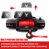 X-BULL 12V Electric Winch 14500LBS synthetic rope with winch mounting plate