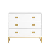 Sarantino Amara Chest Of Drawers Tallboy Dresser - White/gold